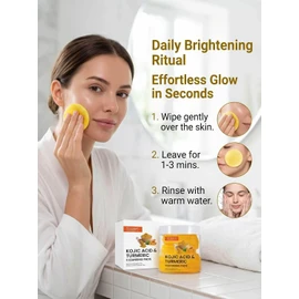 Discos Limpiadores Exfoliantes de Cúrcuma y Ácido Kójico para Rostro y Cuerpo (100 Unidades)