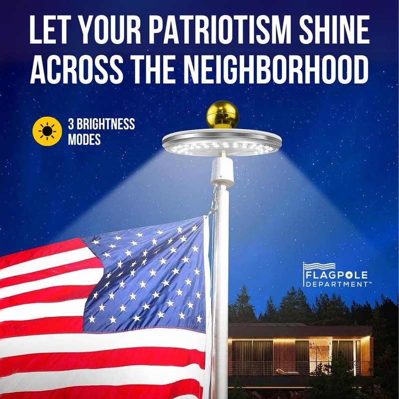 Flagpole Department Ultra Bright Solar Powered Flag Pole Light |
