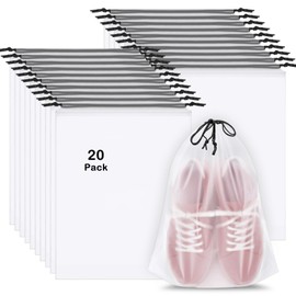 20 Pack Shoe Bags for Travel, Clear Travel Shoe Bags for Packing Waterproof