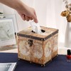 BTSKY Wooden + PU Retro Household Office Cube Square Tissue