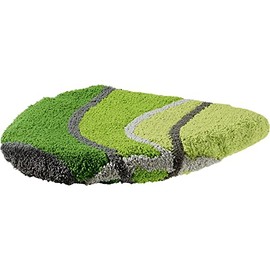 REDBEST Lynn Toilet Lid Cover 47 x 50 cm with Elastic Band, Fluffy Pile, Easy-Care, Non-Slip Coating Green