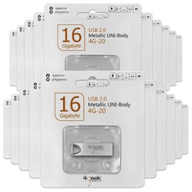 PSA COMPUTO Y PAPELERIA Kit de 20 Piezas de Memorias 16GB 4GEEK USB 2. Color: Plata Ideal para Transferencia de Fotos, música y Documentos (con blíster)
