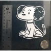 Unbranded 1950's Snoopy WHITE vinyl decal for car windows weatherproof