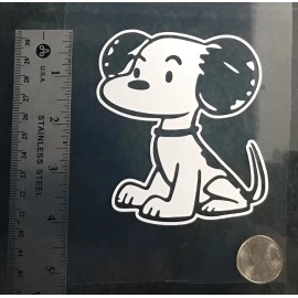 Unbranded 1950's Snoopy WHITE vinyl decal for car windows weatherproof 4 x 3.6" Made in US