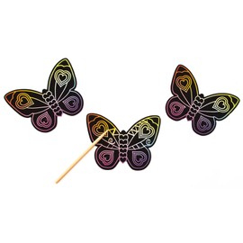 Playhouse Scratch Art Butterfly 28 Card Super Valentine Exchange Pack for Kids