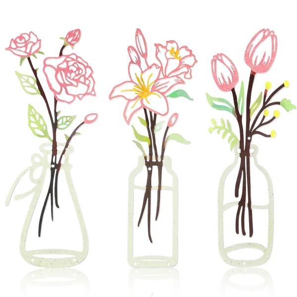 Leseogye Metal Flower Wall Art, Metal Wall Art for Bedroom,