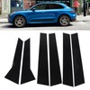 6Pcs B Pillar Posts Trim Glossy Black Exterior Window Decal