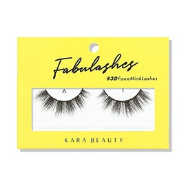 KARA BEAUTY Fabulashes Glam 3D Faux Mink Strip Lashes – Full Volume, Fluffy, Wispy Lash Strips – Reusable Fake Eyelashes with Soft Flexible Band – Vegan, Cruelty-Free, Lightweight - Style A1