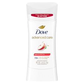 Dove Advanced Care Antiperspirant Deodorant Stick to Help Repair Skin Barrier After Shaving, Apple & White Tea with 72-hour Sweat & Odor Protection, 2.6 oz