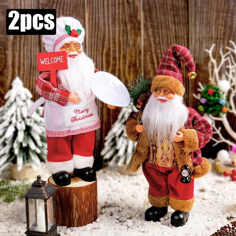 Santa Claus Plush Doll for Christmas Decor – 30cm Festive