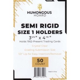 Humongous Hoard Semi Rigid Card Holders Size 1 (2 5/8 x 3 3/4) Pack of 50 Individual Units