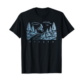 Oregon Mountain Biking Vintage MTB Souvenir Art Gift T-Shirt