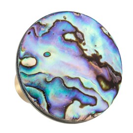 KYEYGWO Pack of 4 Abalone Shell Furniture Knobs, White Shell Gemstone Drawer Knobs, Brass Cabinet Knobs for Home Decor, Pull Handle, Stone Cupboard Knobs, Dressers Round Knobs