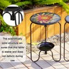 VinSees Modern Mosaic Sun Glass Patio with Bottom Tray -