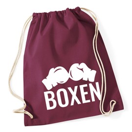 Huuraa Sporttasche Boxen Boxhandschuhe Geschenk 12 Liter Burgundy Baumwolle Boxen Überraschung