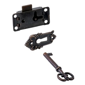 QWORK® 3 Pieces Antique Cabinet Door Lock Sets, Retro Locks with Keys, for Jewellery Boxes, Cabinets, Drawers