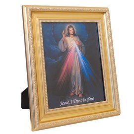 Divine Mercy Image | Jesus I Trust In You | Gold-Tone Frame | Christian and Catholic Home Décor | Great Gift for Confirmation, Weddings, and Housewarming