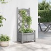 Gecheer Planter with Trellis Gray Solid Wood Fir
