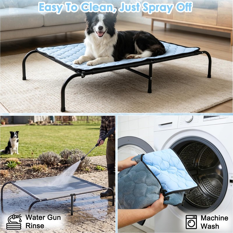 SZEE Elevated Dog Bed, Cooling Dog Cot Bed, Support Up