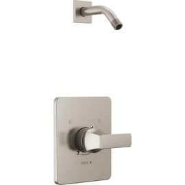 Delta Faucet Velum 14 Series Single-Function Brushed Nickel Shower Valve Trim Kit, Shower Handle, Delta Shower Trim Kit, Stainless T14237-SSLHD (Shower Head and Valve Not Included)