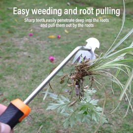 HOOMINIDAY Weed Puller Tool, 2024 New Portable Garden Weeding Tools, Stainless Steel Weed Pulling Tool for Gardening Backyard Farm Planting & Uprooting Hand Weeder Tool (2PCS)