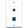 RiteAV 1 Port RCA Blue 1 Port Cat6 Ethernet Blue