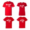 Fasciino® Beauty and Beast Red Family Matching Tops/T-Shirt