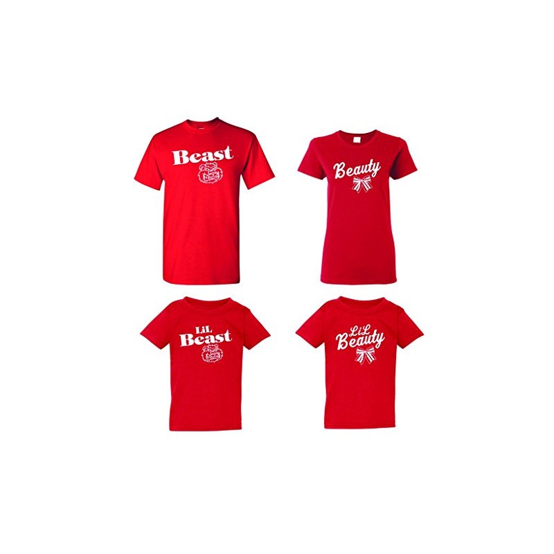 Fasciino® Beauty and Beast Red Family Matching Tops/T-Shirt