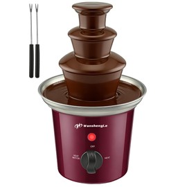 WanshengLe - Mini fuente de chocolate de 3 niveles, pequeña fuente de fondue de chocolate de acero inoxidable de 14 onzas, máquina de fondue de chocol