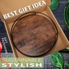 12 Inch Wood Lazy Susan, Rustic Brown Turntable Organizer with