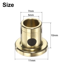 sourcing map 3pcs Flange Sleeve Bearings 5mm Bore x 7mm OD x 10mm Height, Wrapped Oilless Flange Bushings Brass Graphite, Oilless Lubricating Cast Brass Bushing