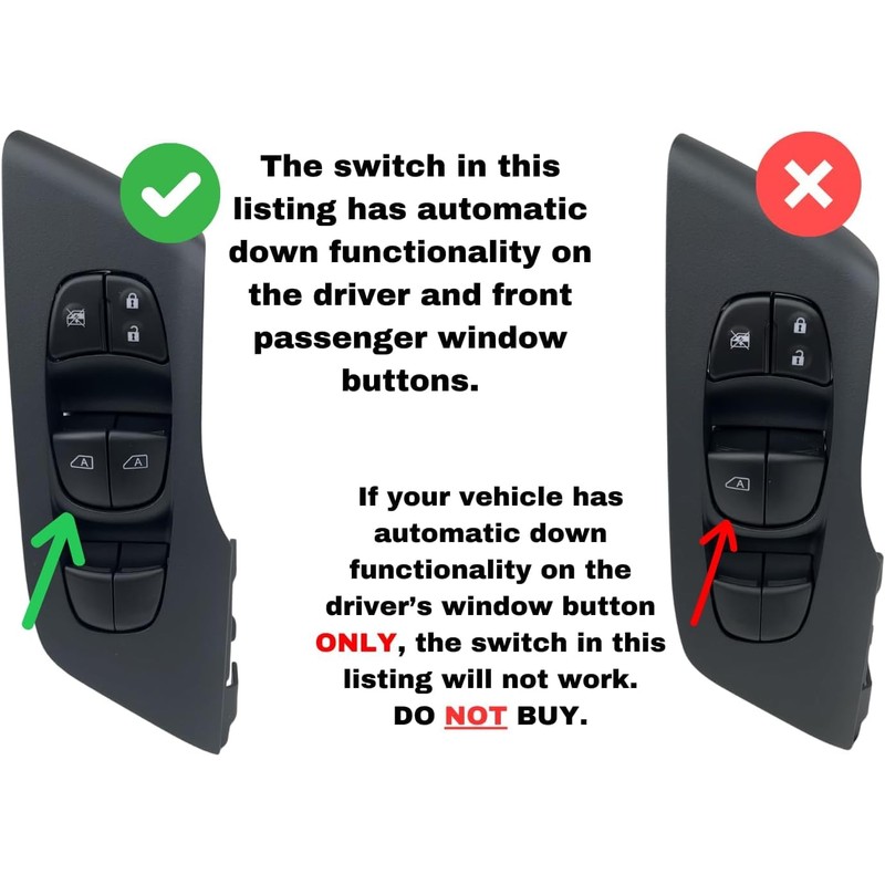 SWITCHDOCTOR Window Master Switch Assembly for 2013, 2014, 2015, 2016,