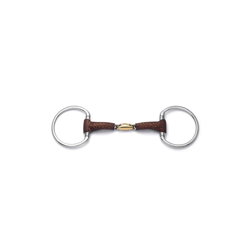 Cavalon Eggbutt Lozenge Leather Covered Snaffle Bit (5.25")