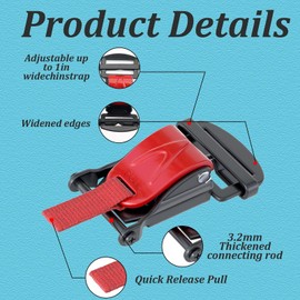 Motorcycle Helmet Quick Release Buckle Replacement Kit,Stainless Steel Chin Strap Clips for Half, 3/4, and Full Face Helmets with Fast Release Fasteners (Red)