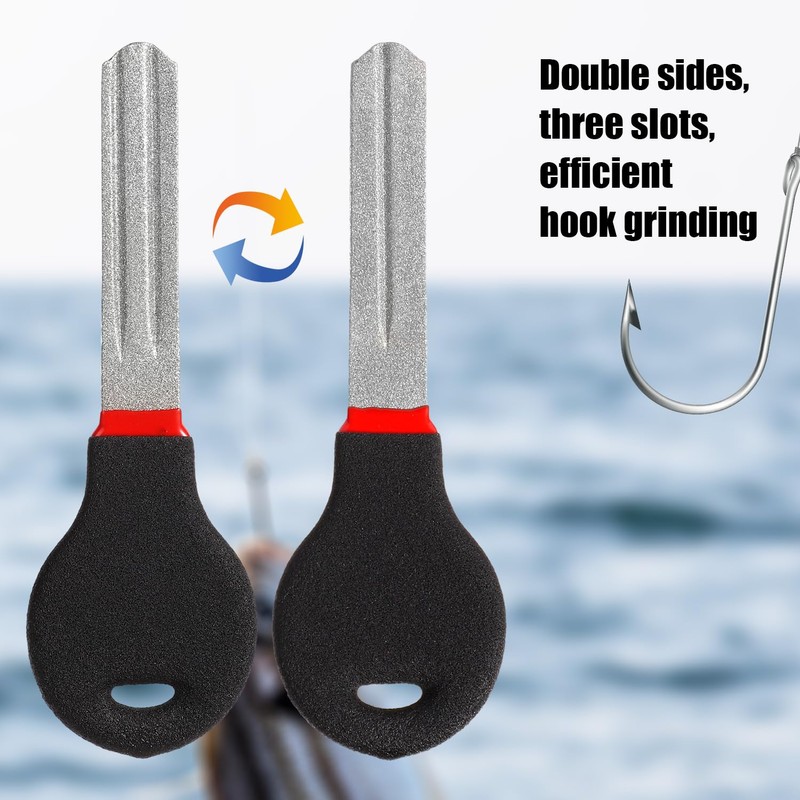 Fish Hook Sharpener, 4 Inch Double-Sided Diamond 800/600 Grit Fishing