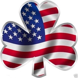 Vinyl Sticker Decal American Flag Shamrock Resist for Windows Car, 3.25 in. x 3.25 in.