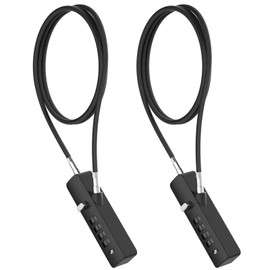 MeBantoo Cable Locks with Combination, Wire Rope 4-Digit Combination Ski Lock with 3 Lengths Steel Cables for Closet, Gate, Bike, Luggage, Snowboard, Cabinet, Wardrobe, Fence, Fridge (Black - 2pcs)