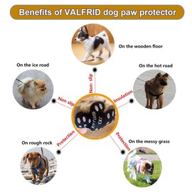 VALFRID Dog Paw Protector Anti-Slip Grips to Keeps Dogs from Slipping On Hardwood Floors,Disposable Self Adhesive Resistant Dog Shoes Booties Socks Replacemen S 24 Pieces