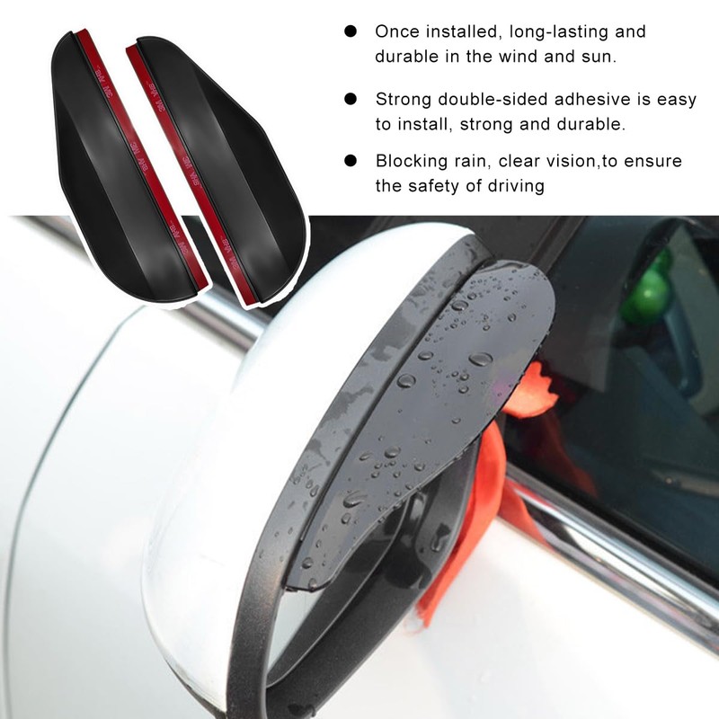 SHMZK 2 PCS Mirror Rain Visor Eyebrow, Waterproof Car Rear