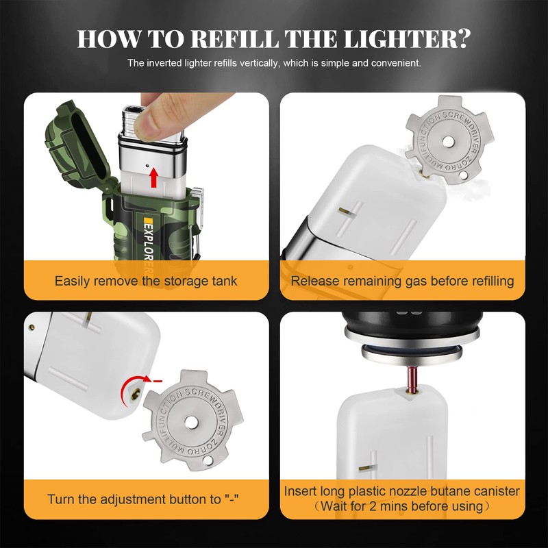 SAMNIU Torch Lighter, Double Jet Flame, Waterproof, Windproof, Refillable Butane