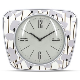 LOMANDA 9 Inch Wall Clocks for Living Room Decor - Retro Clock - Square Clock - Kitchen Clock - Office Clock - Vintage Clock Decorative -Painterly Pedals