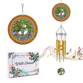 Wind Chime with Tree of Life Wind Spinner, Gifts for Men, Women, Retirement, Teachers, Parents - Outdoor Hanging Decor Clearance for Garden, Patio, Backyard or Porch