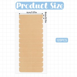 Tucnoeu 120pcs Adhesive Replacement Tape for Hair,Hair Extension Tape,Extensions Invisible Waterproof Double Sided Hair Tape,Tape in Human Hair Extensions Wig Tape Beauty Tools(Skin)