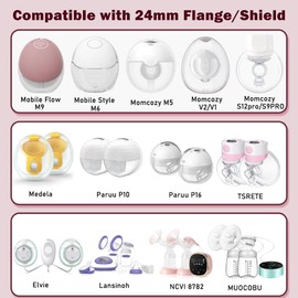 IVARONAL Flange Insert 2PCS 14mm Compatible with Momcozy M9/M6/M5/S12Pro/S9 Pro/V1pro/V1/V2,Spectra/Medela/Elvie/Bellababy/TSRETE/Lansinoh Breast Pump 24mm Shields/Flanges
