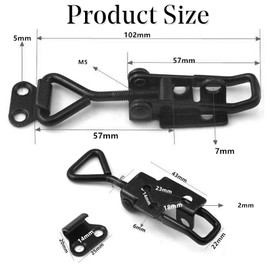 2pcs Toggle Latch Clamp Heavy Duty Adjustable Toggle Clamp Heavy Duty 100KG/220lbs Holding Clasp Closure Steel Hasp Catch Clip for Door Cabinet Box Case Trunk Cases Smoker Lid Jig(Y120-2)