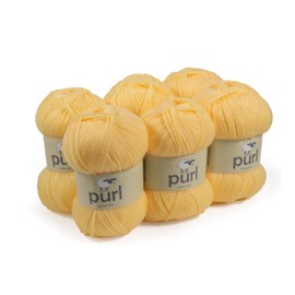 Purl 100g Premium Acrylic Yarn Lemon, Pack of 6