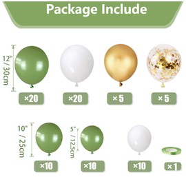 Pack of 80 Balloons Green Gold Balloons Sage Green Gold Balloons Birthday for Baby Shower Wedding Baby Shower Party Decoration