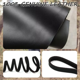 LWBMG Leather Dog Leash for Small Dogs 6ft,Thin Leather Leash for Dogs, Soft Genuine Leather Dog Training Leash for Small & Medium Dogs （3/8" X 6',Black）