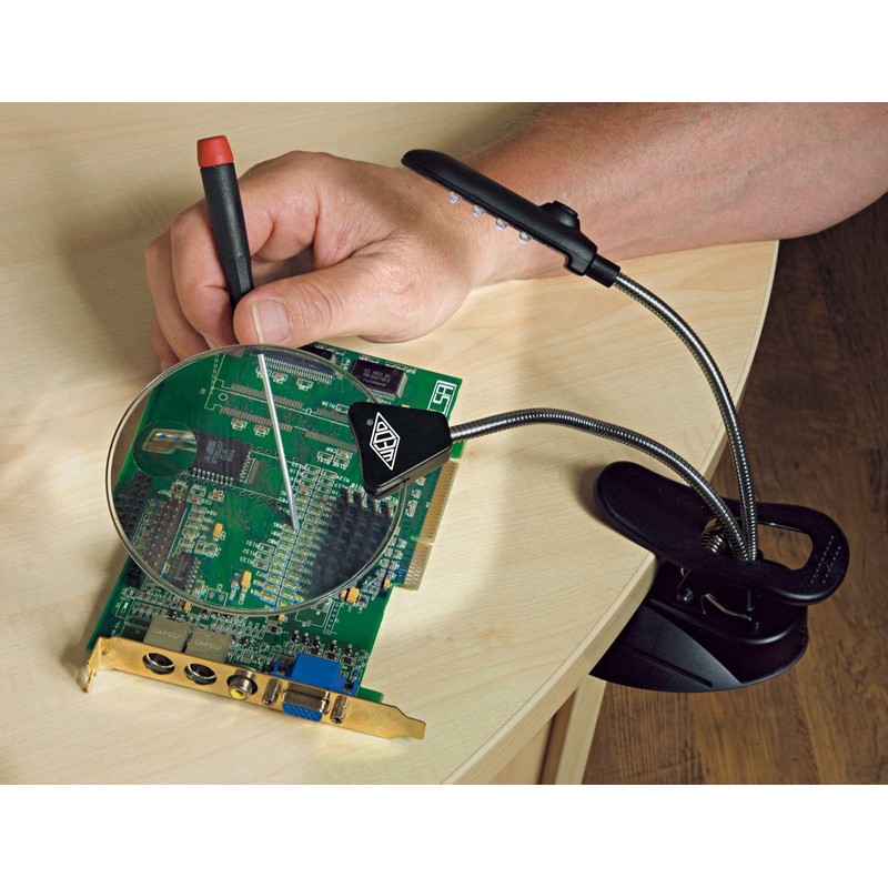 Wedo Desk Magnifier with LED - Black