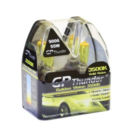 GP Thunder SGP35-9006 Gold 9006 (HB4) 12V 55W Halogen Xenon Bulb with Quartz Glass (3500K 2 Bulbs)